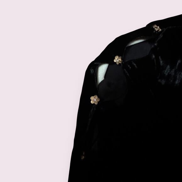 For Love & Lemons Beatrix Velvet Button Sleeve Dress - Picture 5 of 7